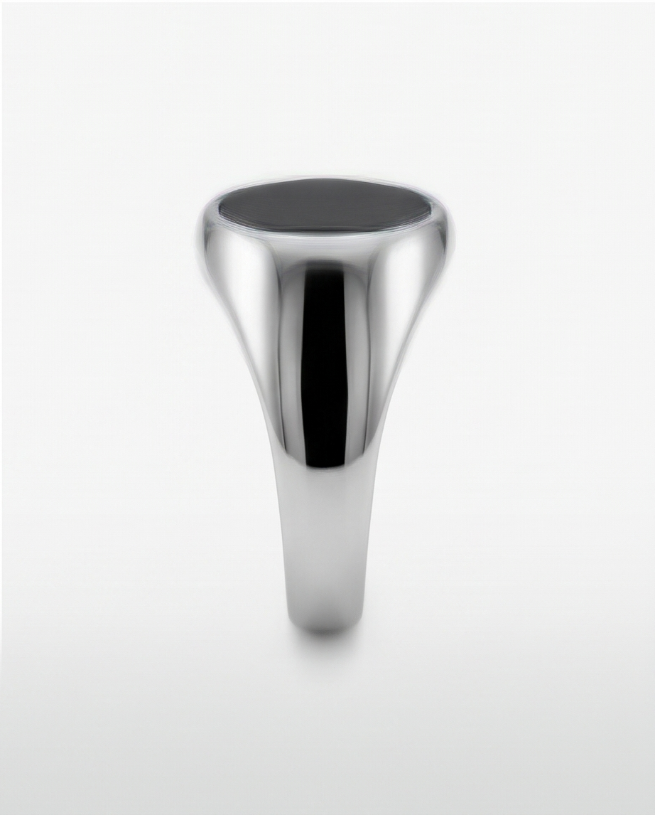 Anillo de Hombre de mesa plateado con piedra ONIX