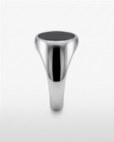 Anillo de Hombre de mesa plateado con piedra ONIX