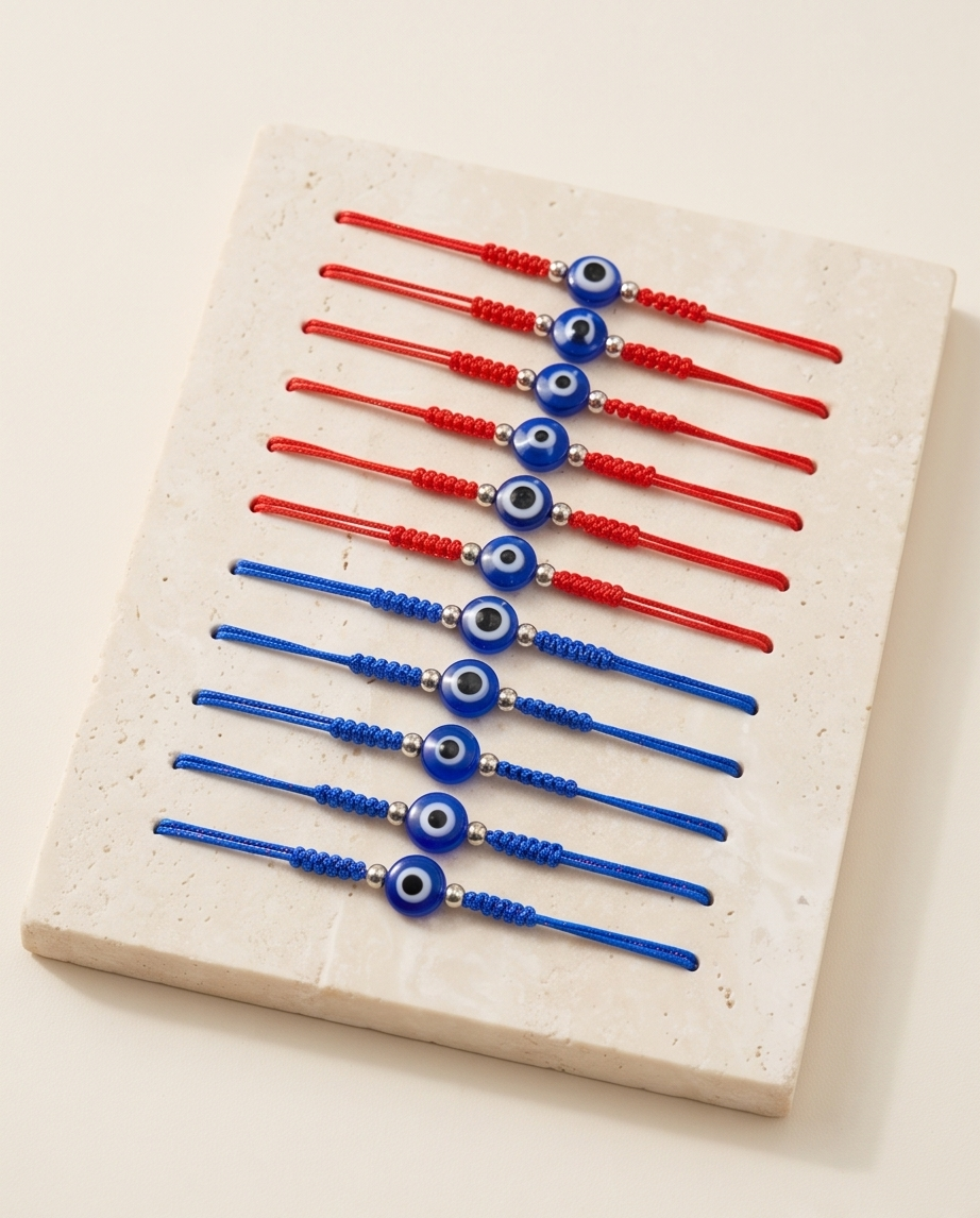 SET DE PULSERAS POR 12 CON OJITOS