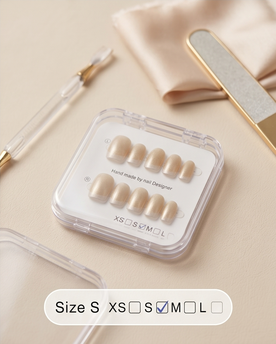 Uñas con caja y pegamento