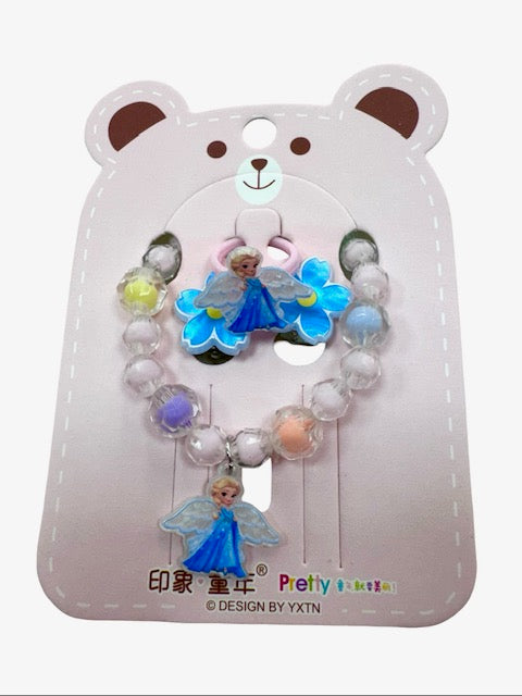 set de pulsera , caravanas y anillo infantil