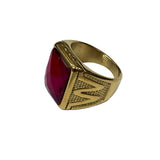 Anillo de mesa  hombre acero dorado