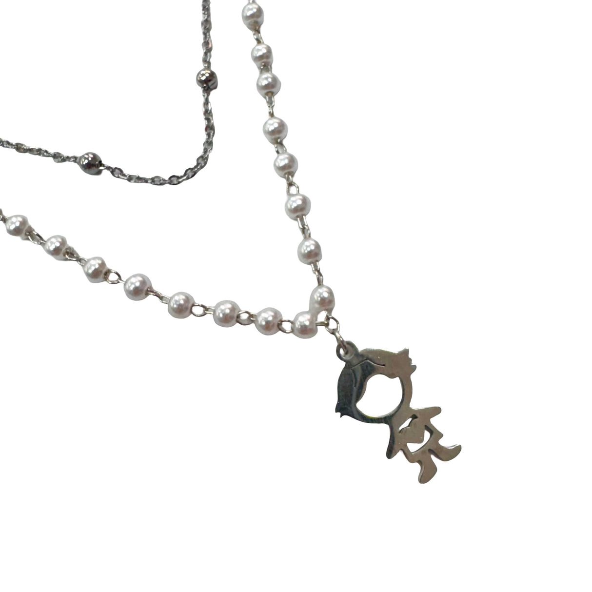 COLLAR CON DIJE DE ACERO NENITOS CON PERLAS 2025-2026