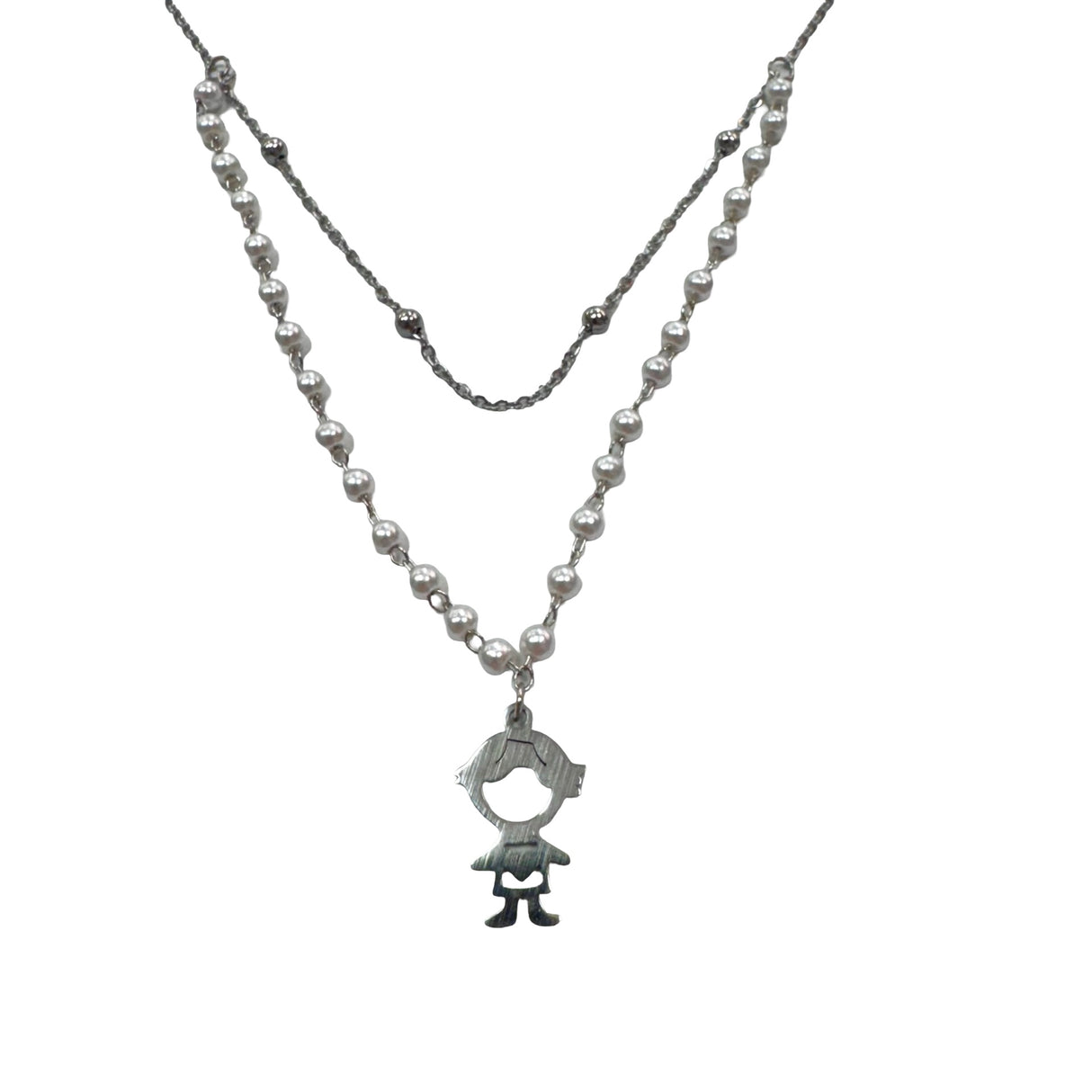 COLLAR CON DIJE DE ACERO NENITOS CON PERLAS 2025-2026