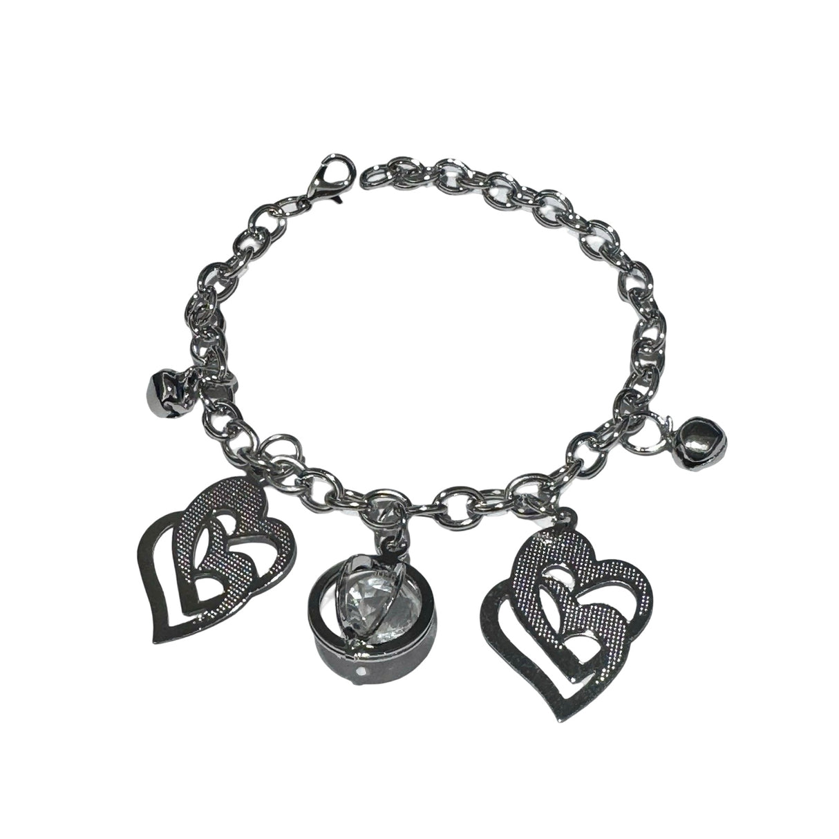 Pulsera de fantasia con dijes plateados