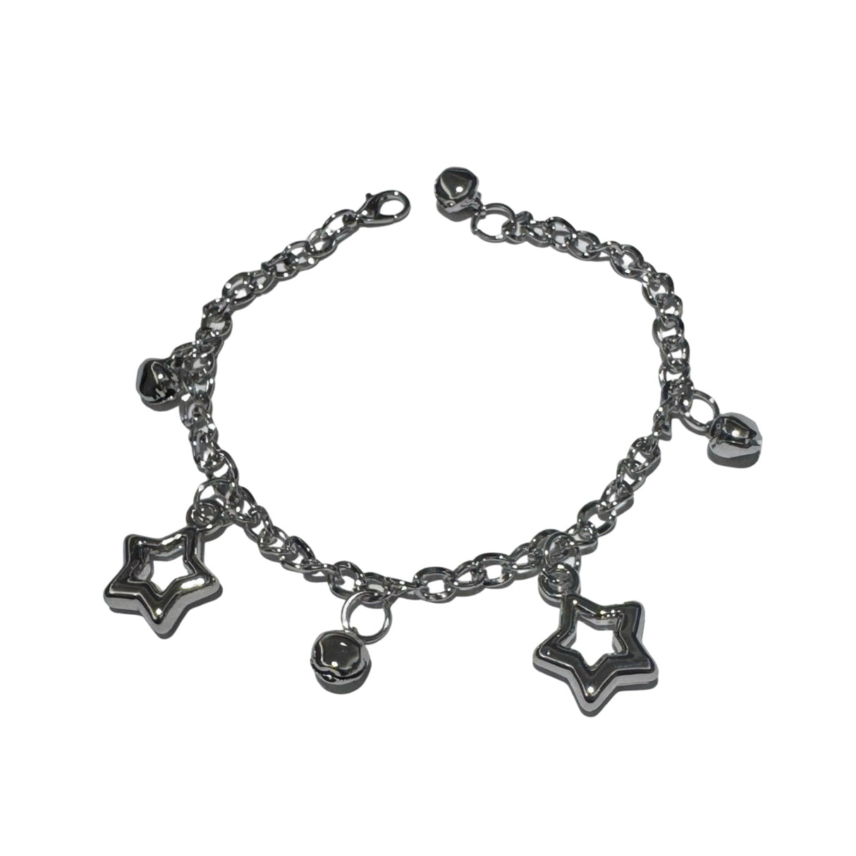 Pulsera de fantasia con dijes varios plateados