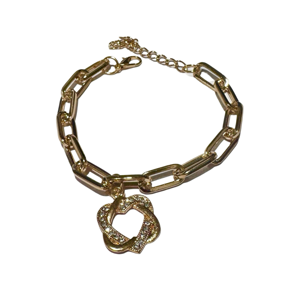 Pulsera fantasia de dama con dije y brillantado
