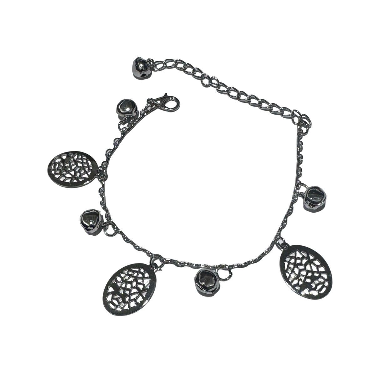 Pulsera fantasia plateada con dijes varios