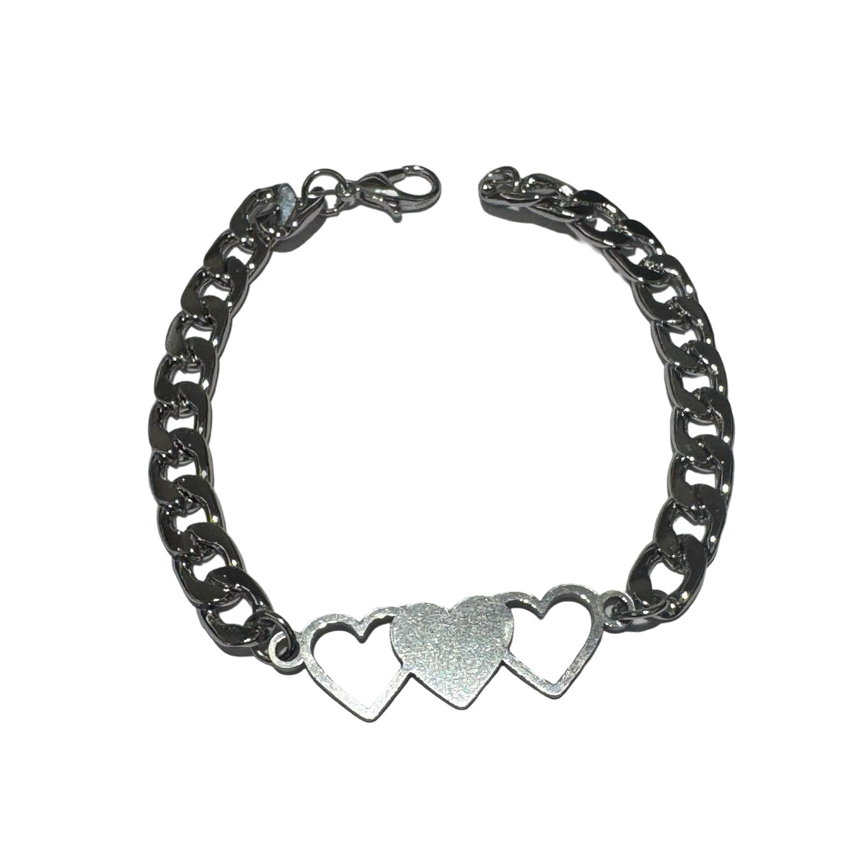 Pulseras de fantasia con dijes plateados