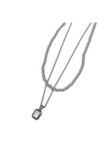collar de Acero Quirurgico doble con cadena acero chata y dije