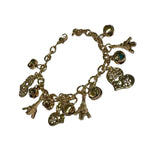 Pulsera fantasia dorada con corazones