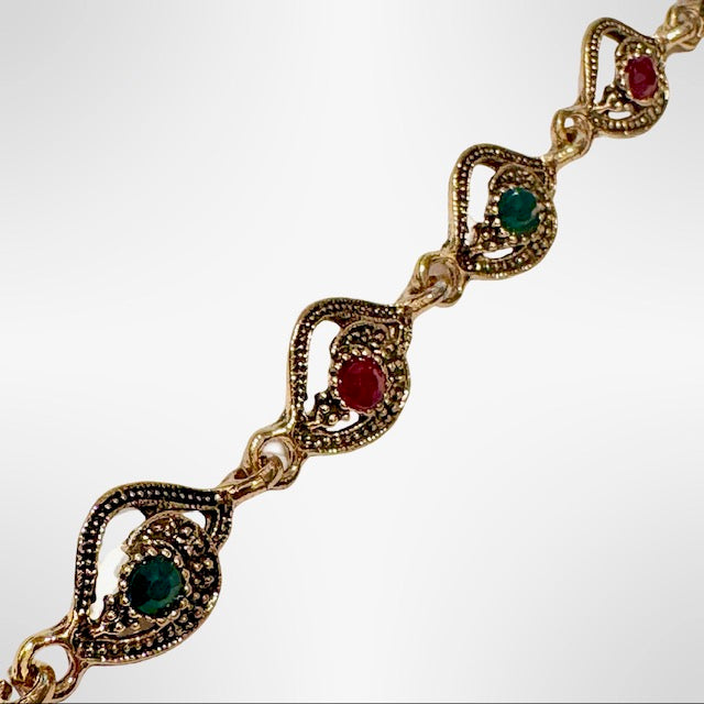 PULSERA DE BRONCE Y PIEDRAS