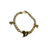 Pulsera de Acero dorada con corazon