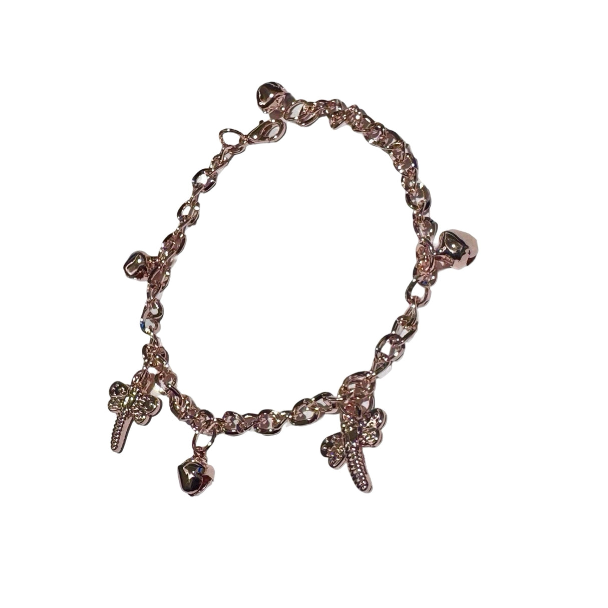 Pulsera fantasia con dijes rosa