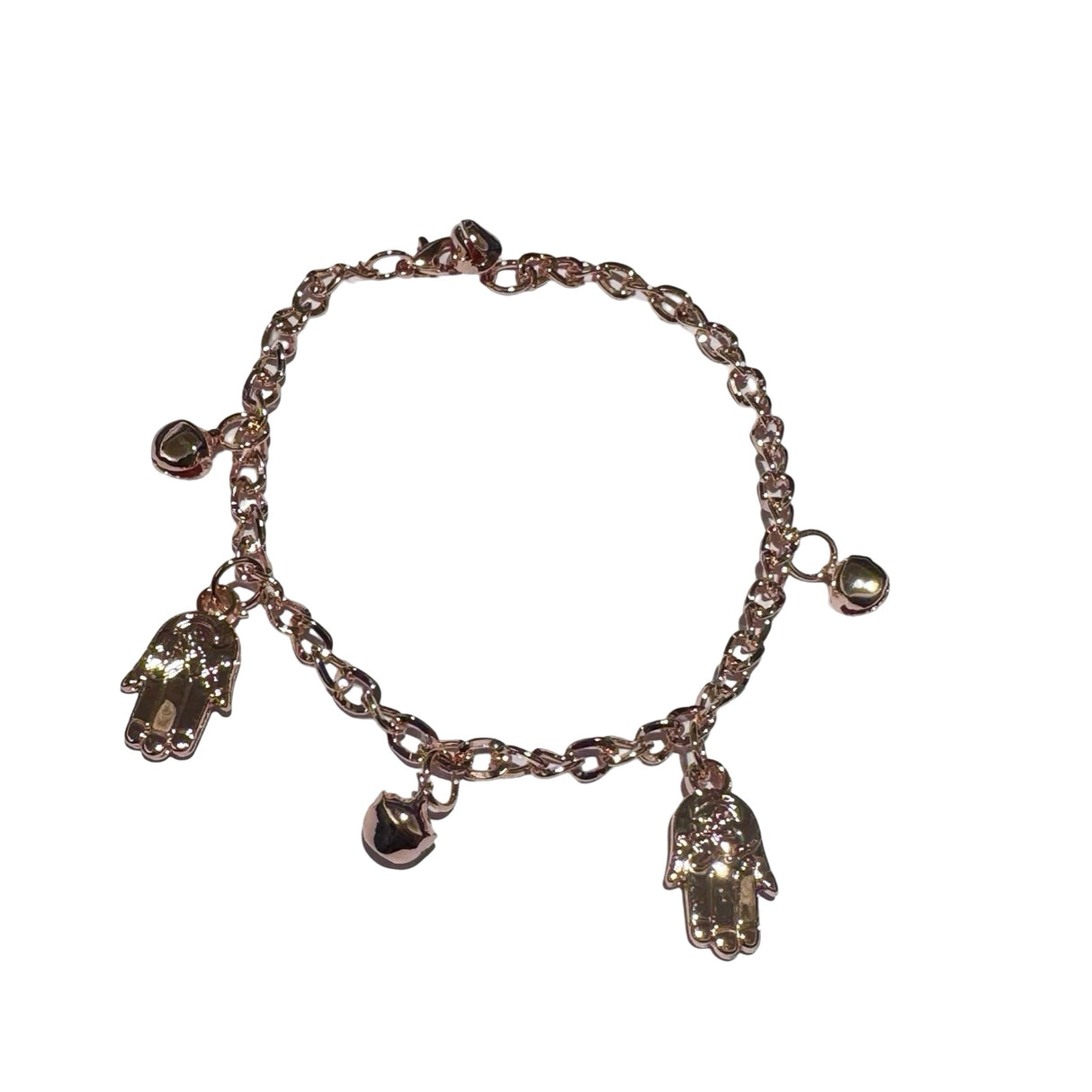 Pulsera de fantasia con dijes color rosa