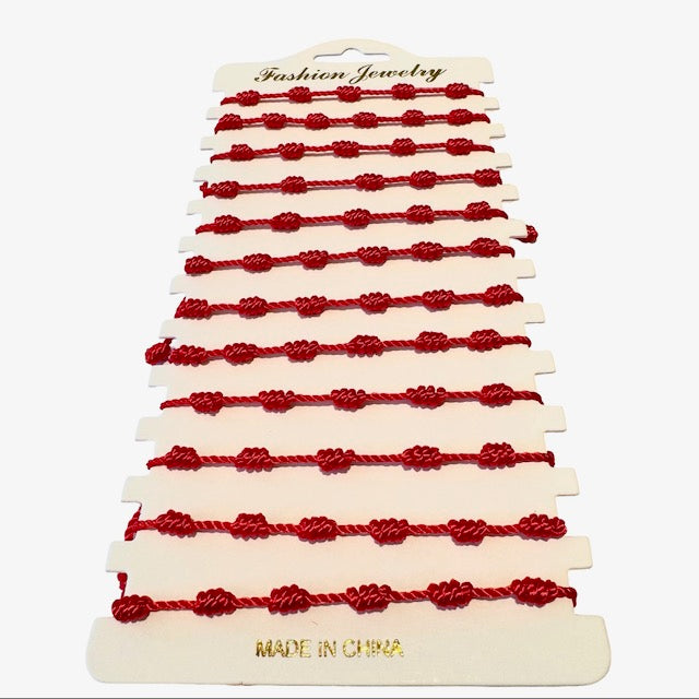 SET DE PULSERAS ROJAS CON NUDOS