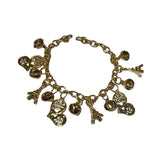 Pulsera fantasia dorada con corazones