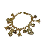 Pulsera fantasia dorada con corazones