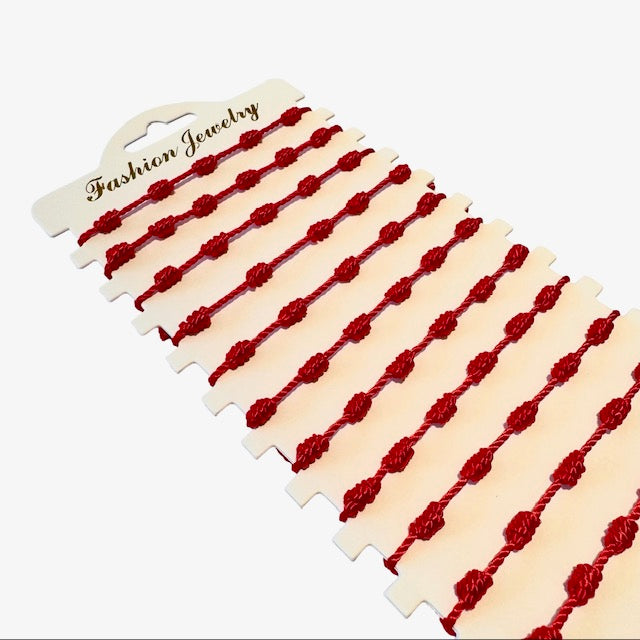 SET DE PULSERAS ROJAS CON NUDOS