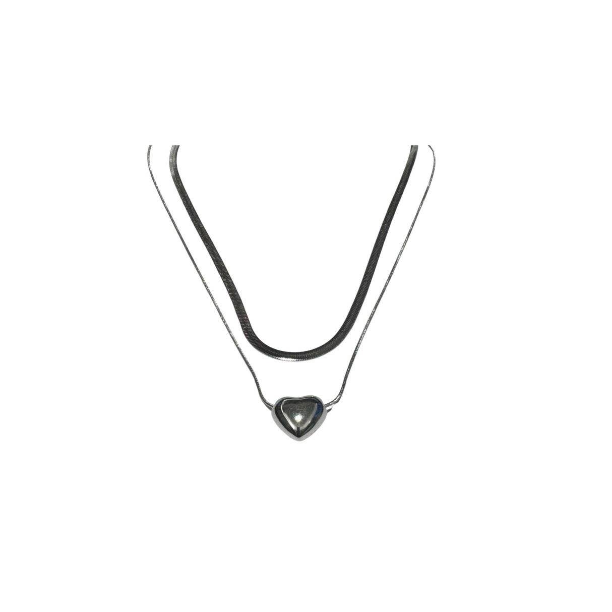 Collar de Acero Quirurgico doble con dije