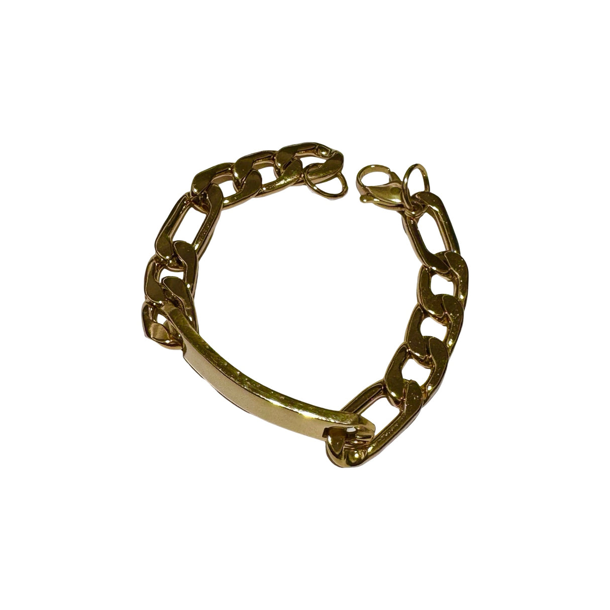 Pulsera de Acero quirúrgico dorada de alta calidad y eslabón para grabar