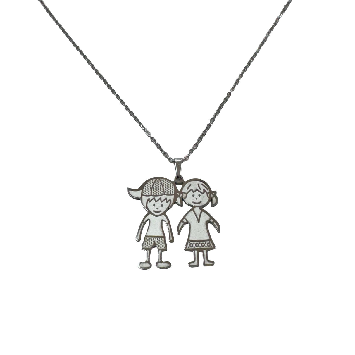 COLLAR CON DIJE NENITOS EN ACERO 2025-2026
