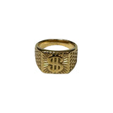Anilo de Acero de mesa hombre dorado