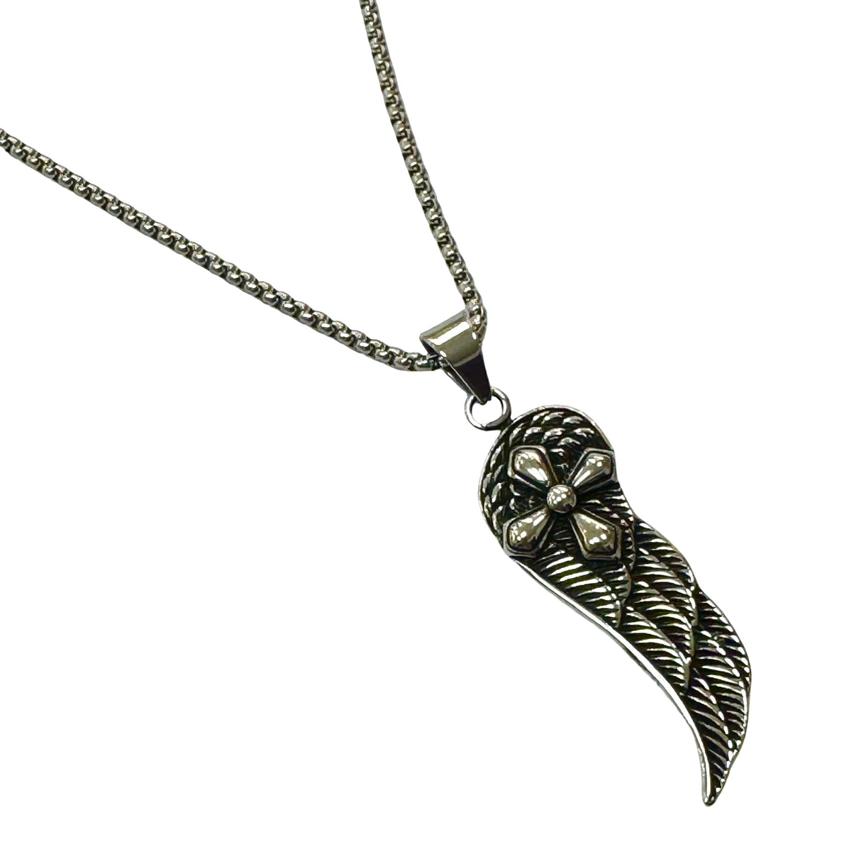 COLLARES CON DIJE EN ACERO CON  UNA ALITA CO016